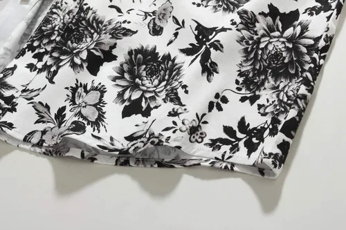 Vista 7 de SSLR Camisa hawaiana de manga larga con botones de algodón floral para hombre