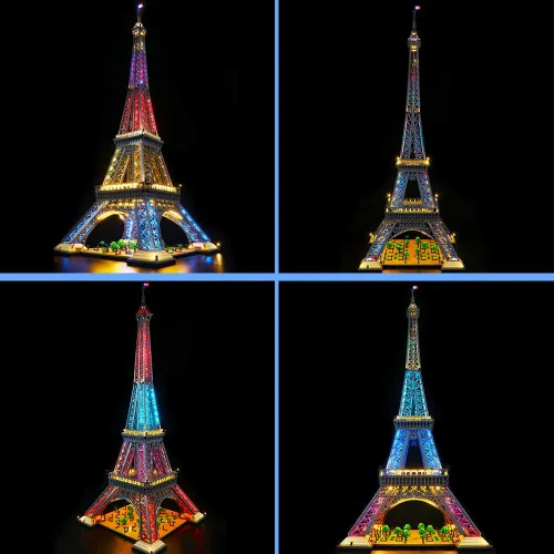 Vista 7 de VONADO Kit de luz LED para juego de torre Eiffel Lego 10307 (sin modelo), kit de iluminación Buliding compatible con juguetes de construcción Lego