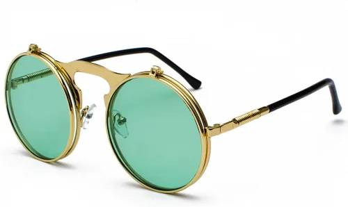 Vista 2 de COASION Gafas de sol redondas vintage para hombres y mujeres, jóvenes, círculo, steampunk, disfraz