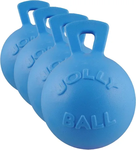 Vista 3 de Jolly Pets Tug-n-Toss - Pelota de juguete resistente para perros con asa, 4.5 pulgadas/pequeña, azul (445 BL)