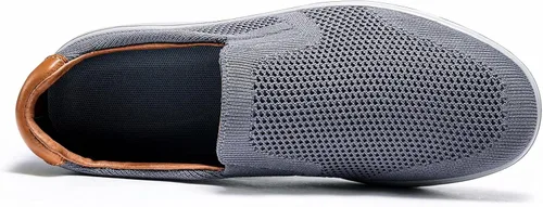 Vista 8 de konhill Zapatos deportivos sin cordones para hombre, mocasines de punto para caminar, espuma viscoelástica, para conducir, trabajo, patinaje