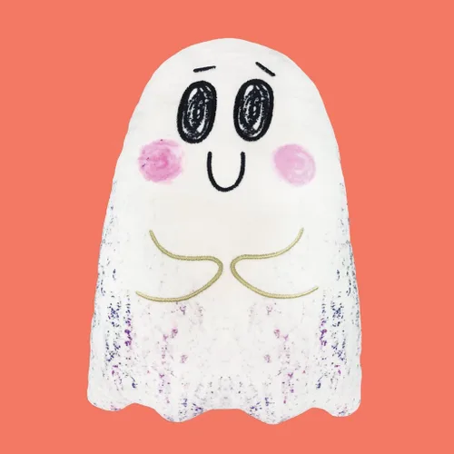 Vista 5 de Gustavo, El fantasma tímido de tapa dura por Flavia Z Drago, marioneta de mano de peluche y páginas de actividades