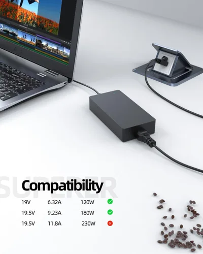 Vista 2 de Superer Cargador de 180 W apto para Asus Rog Swift Strix PG27UQ PG32UQ XG49VQ G750J G750JW G750JM G750JX G752V G752VL G752VT G752VM G751J G751JM L