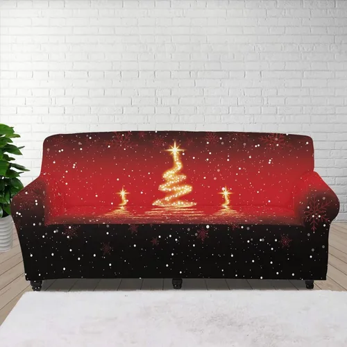 Vista 46 de Boatee Fundas de sofá de 1 pieza con diseño de copo de nieve azul, fundas elásticas para sofá, 1 cojín, protección de muebles, decoración para sala