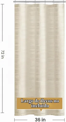 Vista 7 de Cortina de Ducha Pequeña para Cabina Estilo Boho Granja con Borla, Conjunto de Cortina de Ducha de Baño de Lino Bohemio Francés Rústico Elegante