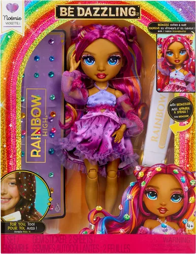 Vista 12 de Rainbow High Be Dazzling Fashion Dolls- Noemie Violette (Purple) with Bedazzler Tool and Sparkle Gems