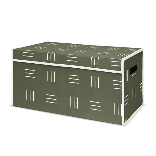 Vista 7 de Sweet Jojo Designs Caja de almacenamiento de juguetes de tela roja y blanca para niños, para niños, para colección de parches de béisbol