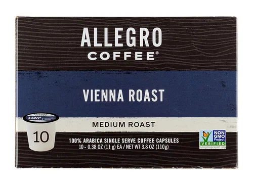 Vista 2 de Allegro Coffee, Coffee Vienna Roast Pods 10 unidades, 3.8 onzas