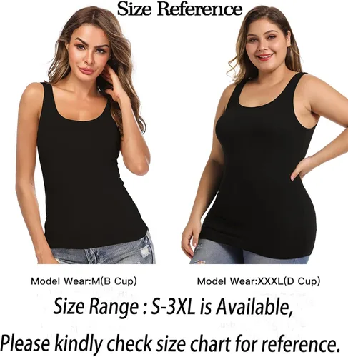 Vista 3 de Camisolas para mujer con brasier integrado, camiseta básica de yoga, camiseta sin mangas acolchada (S-3XL)