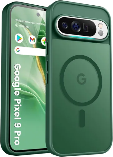 Vista 35 de Funda para teléfono Google Pixel 9 Pro XL, Compatible con Magnético, Protección contra Caídas de Grado Militar Translúcida Mate Resistente a Golpes