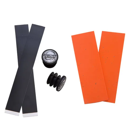 Vista 2 de Cinta para manubrio de bicicletas Planet Bike GEL con tapones reflectantes Naranja