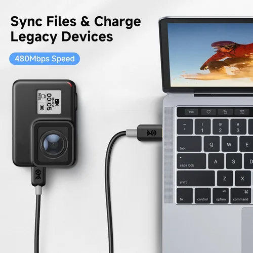 Vista 4 de Cable Matters Cable mini USB a USB C, 3.3 pies, datos de 480 Mbps, carga de 15 W, cable USBC a MiniUSB para controlador de juegos, cámara, GPS, Dash