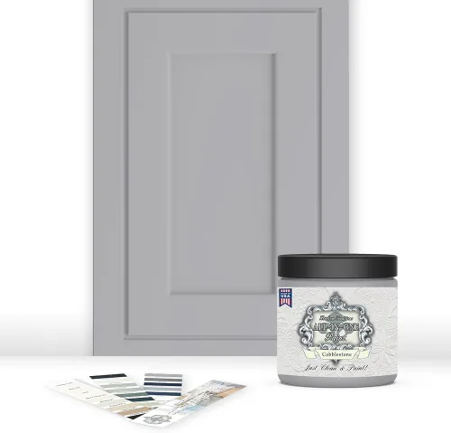 Vista 32 de Pintura TODO EN UNO, Abbey (gris cálido), Muestra de 8oz - Pintura duradera para gabinetes y muebles. Imprimación y capa superior incorporadas,