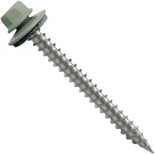 Vista 28 de 9 x 1 ABC Gray Stainless Steel Metal Roofing Screws - Hex Washer Head - Self-Piercing (SP) tip Metal to Wood siding Screws - EPDM Washer. 1 x 250