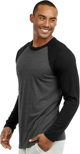 Vista 2 de TOP PRO Camiseta de béisbol de algodón raglán de manga larga para hombre