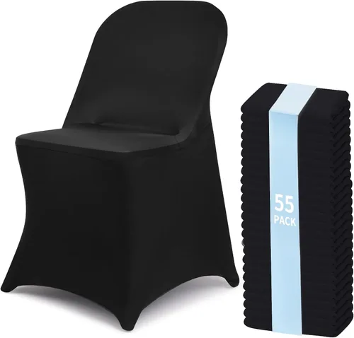 Vista 19 de Fixwal 1 funda elástica negra plegable de elastano para silla