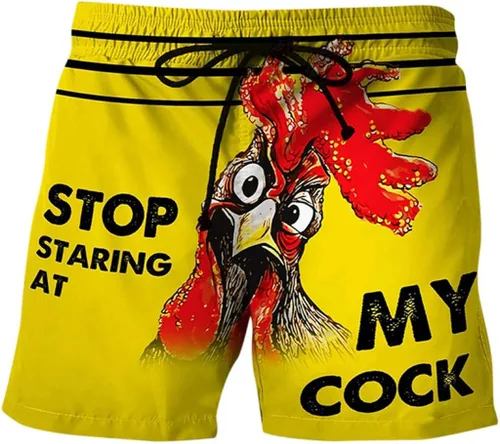 Vista 2 de YIJIAJIA Traje de baño para hombre 2021 con cordón para hombre, estampado especial de polla, cerveza, festival, playa, traje de baño casual