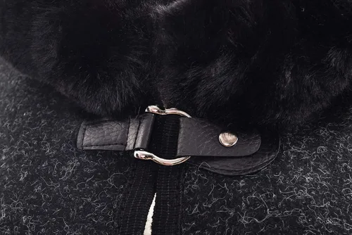 Vista 4 de Chaqueta de invierno con capucha de piel sintética para mujer, capa cálida