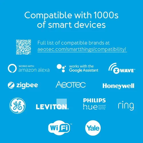 Vista 5 de Aeotec Smart Home Hub, funciona como un concentrador SmartThings, Z-Wave, Zigbee, Matter Gateway, compatible con Alexa, Google Assistant, WiFi