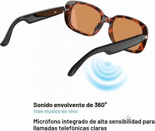 Vista 5 de Gafas de sol inteligentes con audio Bluetooth con altavoces, protección UV400, lentes de bloqueo de luz azul para hombres y mujeres Uf-17