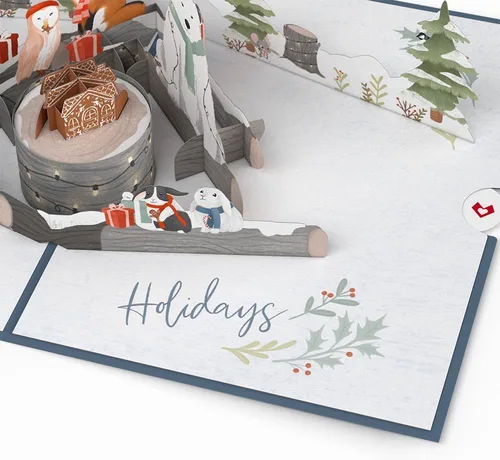 Vista 4 de Lovepop Tarjeta desplegable de Navidad para ella y él, tarjetas de felicitación navideñas 3D para niños, niñas, hombres y mujeres, animales