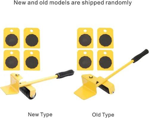 Vista 7 de KUIDAMOS Juego de mudanza de muebles, placa móvil de transporte de capacidad de 330.7 lbs, rueda de desplazamiento suave, rectangular, amarillo
