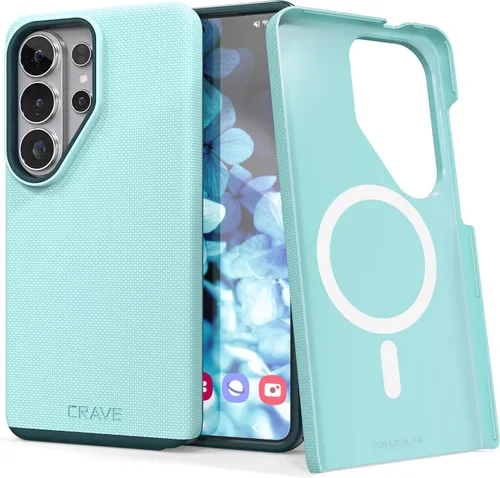 Vista 9 de Crave Dual Guard para Samsung Galaxy S22 Ultra, Verde bosque, Funda para teléfono celular, Protección a prueba de golpes, Doble capa, TPU/PC