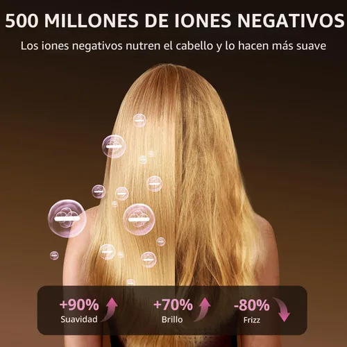 Vista 4 de Secador de pelo iónico con difusor y concentrador, secadora de alta velocidad de 180,000 rpm, secado rápido de 3 minutos, control de calor, bajo