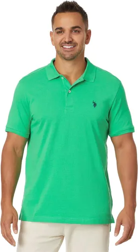 Vista 47 de Polo de piqué de algodón sólido para hombre con pequeño Pony Gris jaspeado