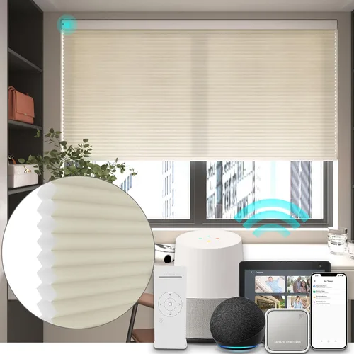 Vista 12 de Changshade Persianas celulares opacas de tamaño personalizado, sin cables, con el diámetro de panales de 1.5 pulgadas, para oficina, sala de estar