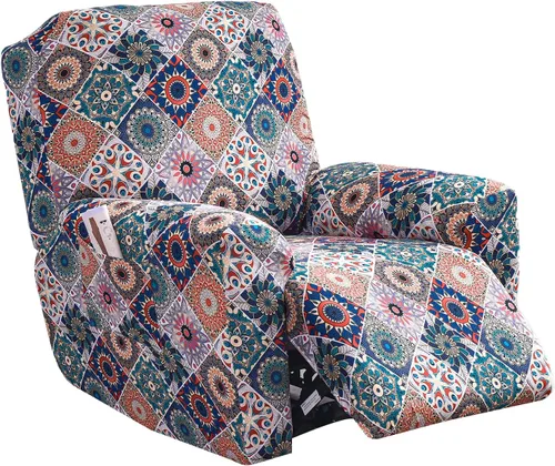Vista 16 de Eco-Ancheng Fundas reclinables Lazyboy de 4 piezas, fundas para sofá reclinable, fundas antideslizantes para sillas reclinables, con bolsillos