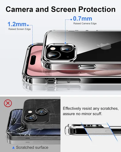 Vista 112 de HOOMIL Funda para iPhone 7 Plus/iPhone 8 Plus de 5.5 Pulgadas, sin amarillamiento, protección contra caídas, cubierta trasera dura transparente