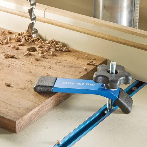 Vista 4 de Rockler Kit universal de riel en T de aluminio (17 piezas), aluminio de pista en T de 4 pies de longitud con diseño único de ranura apilada, kit