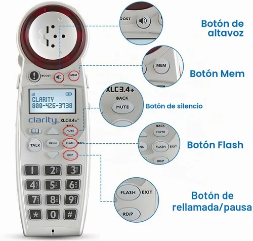 Vista 4 de Clarity XLC3.4+ 59234 Teléfono inalámbrico amplificado