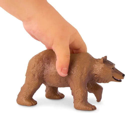 Vista 4 de Terra by Battat Conjunto familiar realista de oso pardo - 4 figuras de animales de plástico para niños, animales educativos de zoológico y juguetes
