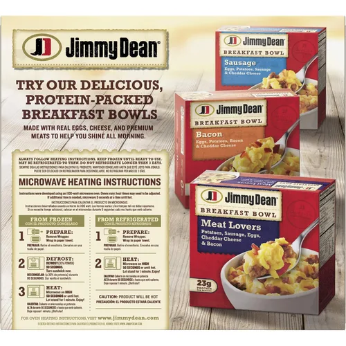Vista 4 de Jimmy Dean Sándwich de desayuno con croissant de salchicha, huevo y queso, 4 unidades (congelado)