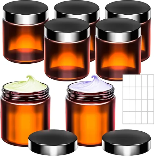Vista 18 de Paquete de 15 tarros de plástico redondos transparentes de 1 onza con tapas, frascos pequeños para cosméticos de 1 fl oz, recipientes de maquillaje