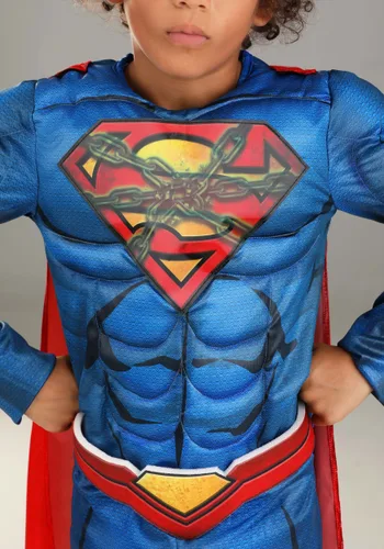 Vista 4 de Disfraz Deluxe de Superman para Niños de DC Comics Multicolor