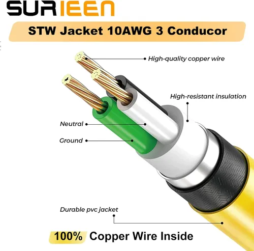 Vista 6 de Cable adaptador para generador NEMA TT-30P a L14-30R de 1.5 pies