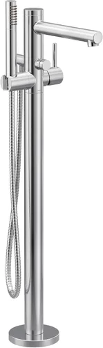 Vista 11 de Moen Align 395BG - Llenador de bañera independiente de un solo mango de oro cepillado, grifo de bañera independiente con ducha de mano, 395BG