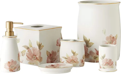Vista 4 de SKL Home Jabonera floral brumosa, rosa