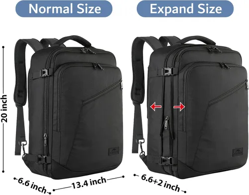 Vista 31 de MATEIN - Mochila de viaje extragrande de 10.56 galones, mochila de viaje ampliable apta para aerolíneas, para viajeros de fin de semana, hombres