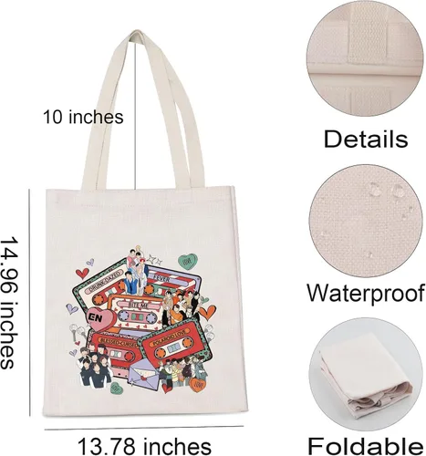 Vista 4 de K-POP Bolsa de compras de viaje de música Kpop Album Lover Bolsa reutilizable Corea del Sur Star Team Fans Regalo