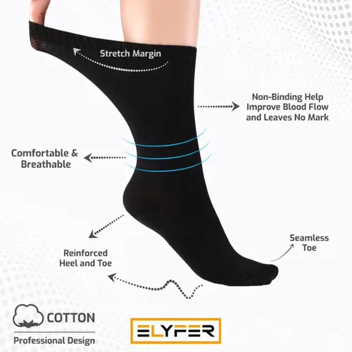 Vista 5 de Calcetines finos de algodón para mujer, calcetines de vestir suaves sin costuras para damas, negocios e informales, 48 pares en caja de regalo