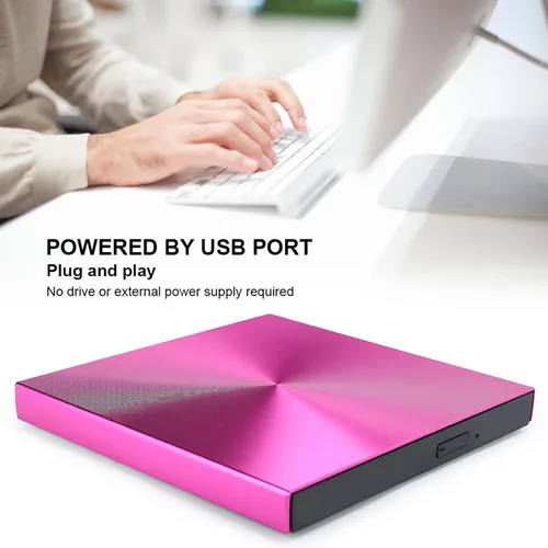 Vista 3 de Cuifati USB 3.0 Grabador externo de CD de DVD, reproductor de lector de aleación de aluminio, Plug and Play Slim Drive para PC Laptop Desktop