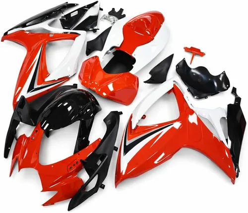 Vista 2 de Carenado Rojo Blanco Ajuste para Suzuki 2006 2007 GSXR 600/750 Inyección ABS Carrocería Nuevo Aftermarket Kit de Carrocería Plástico 06 07 GSX-R 600