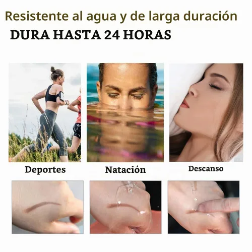 Vista 4 de Lápiz de cejas impermeable para mujer, lápiz de cejas de tatuaje de microblading, de larga duración todo el día, crea un aspecto natural