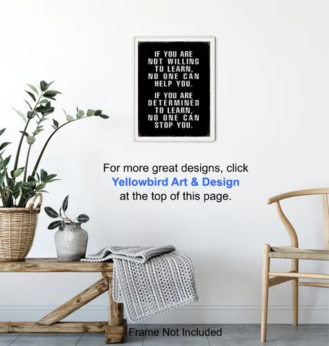 Vista 5 de Arte de pared motivacional – Póster motivacional de arte de pared y decoración de oficina – Decoración de pared con citas positivas – Regalos