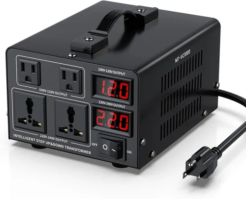 Vista 9 de Transformador convertidor de voltaje de 500 W (110 V a 220 V o 220 V a 110 V) convertidor elevador/reductor 110/120 voltios - 220/240 voltios
