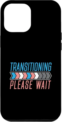 Vista 26 de Funda transgénero LGBTQ para iPhone 16 Transitioning Please Wait Rainbow Pride